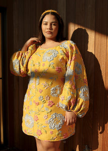 Yellow Jacquard Good Luck Dress - Arianne Elmy