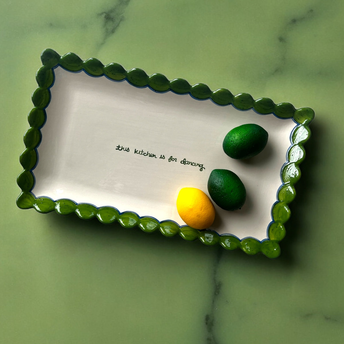 "this kitchen is for dancing" Scalloped Tray