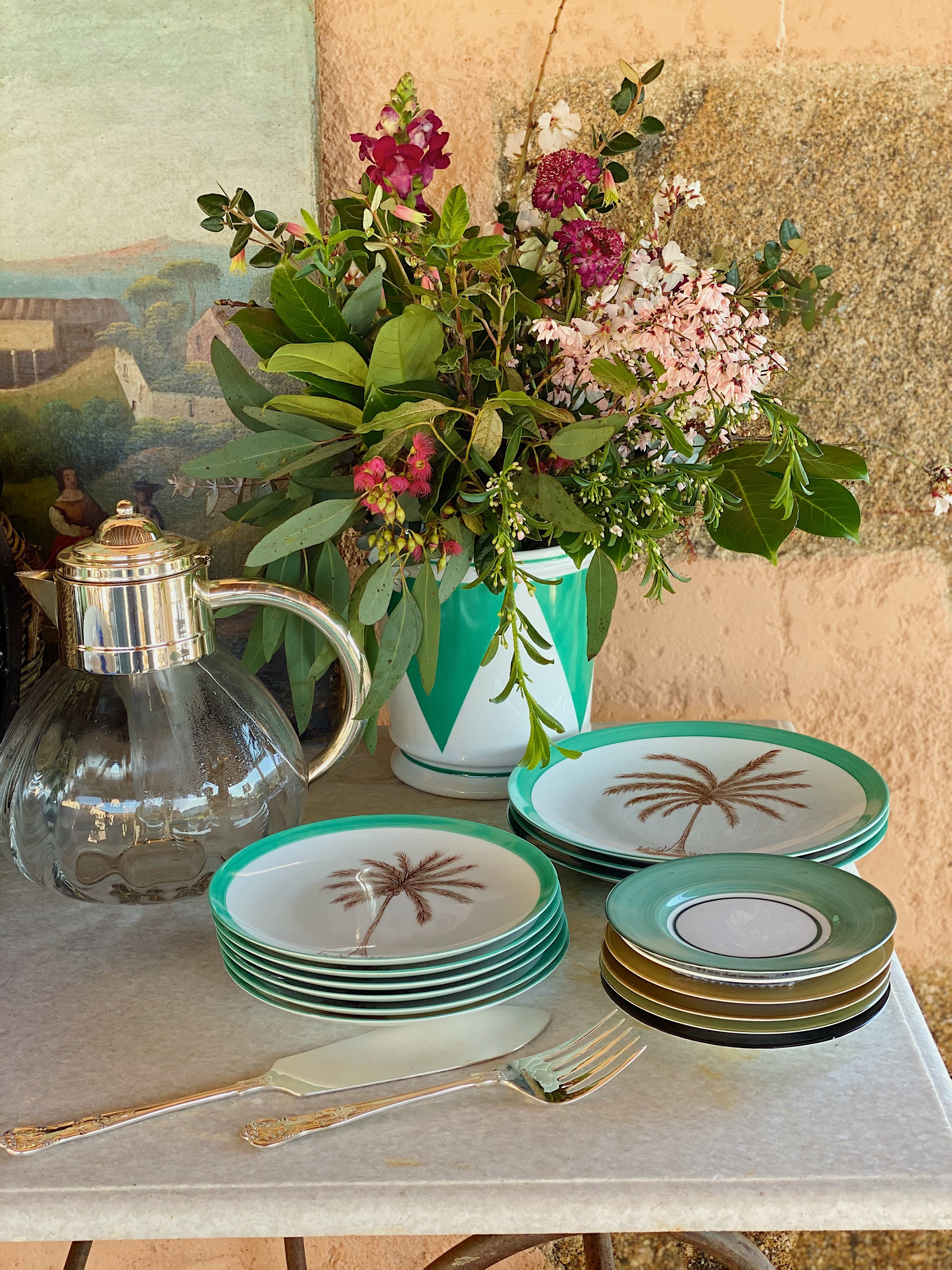 Coconut Tree Charger Plate Round Platter