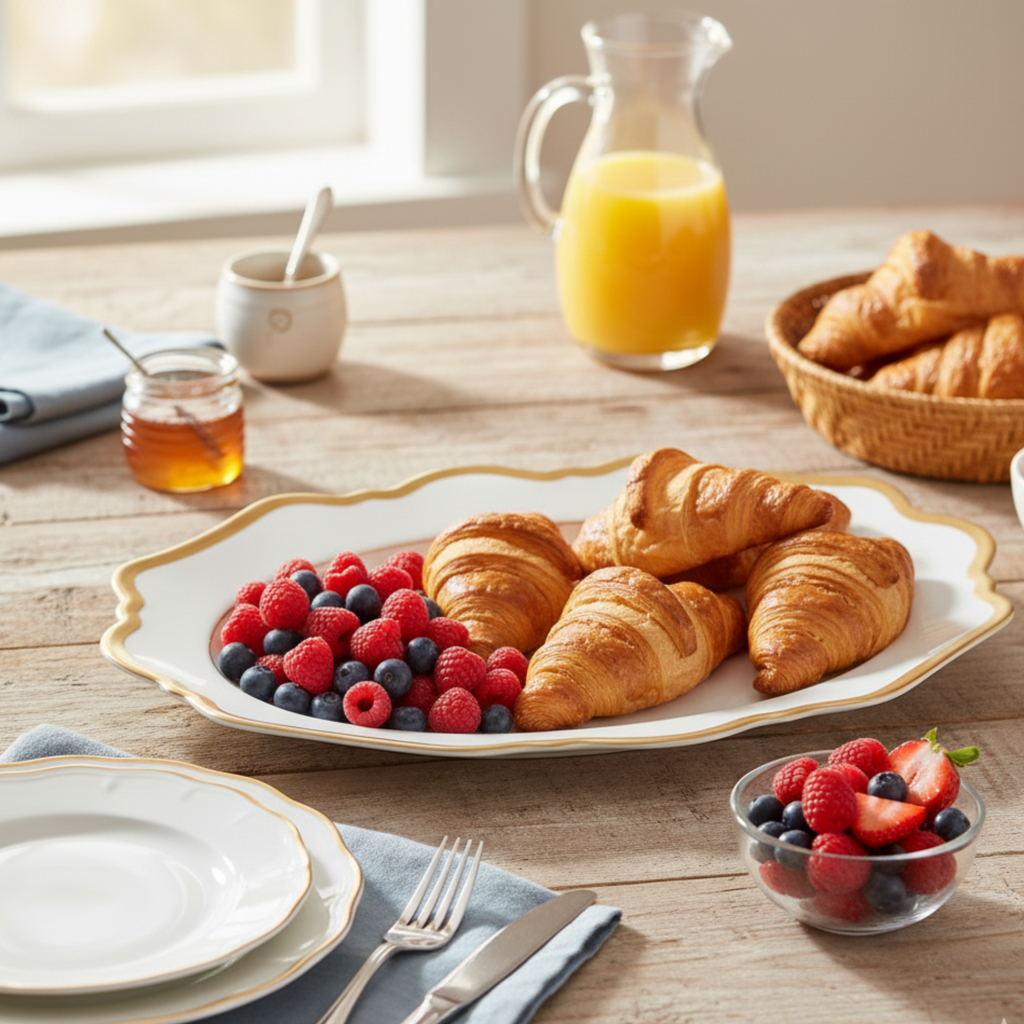Antique White Oval Platter in Gold Rim