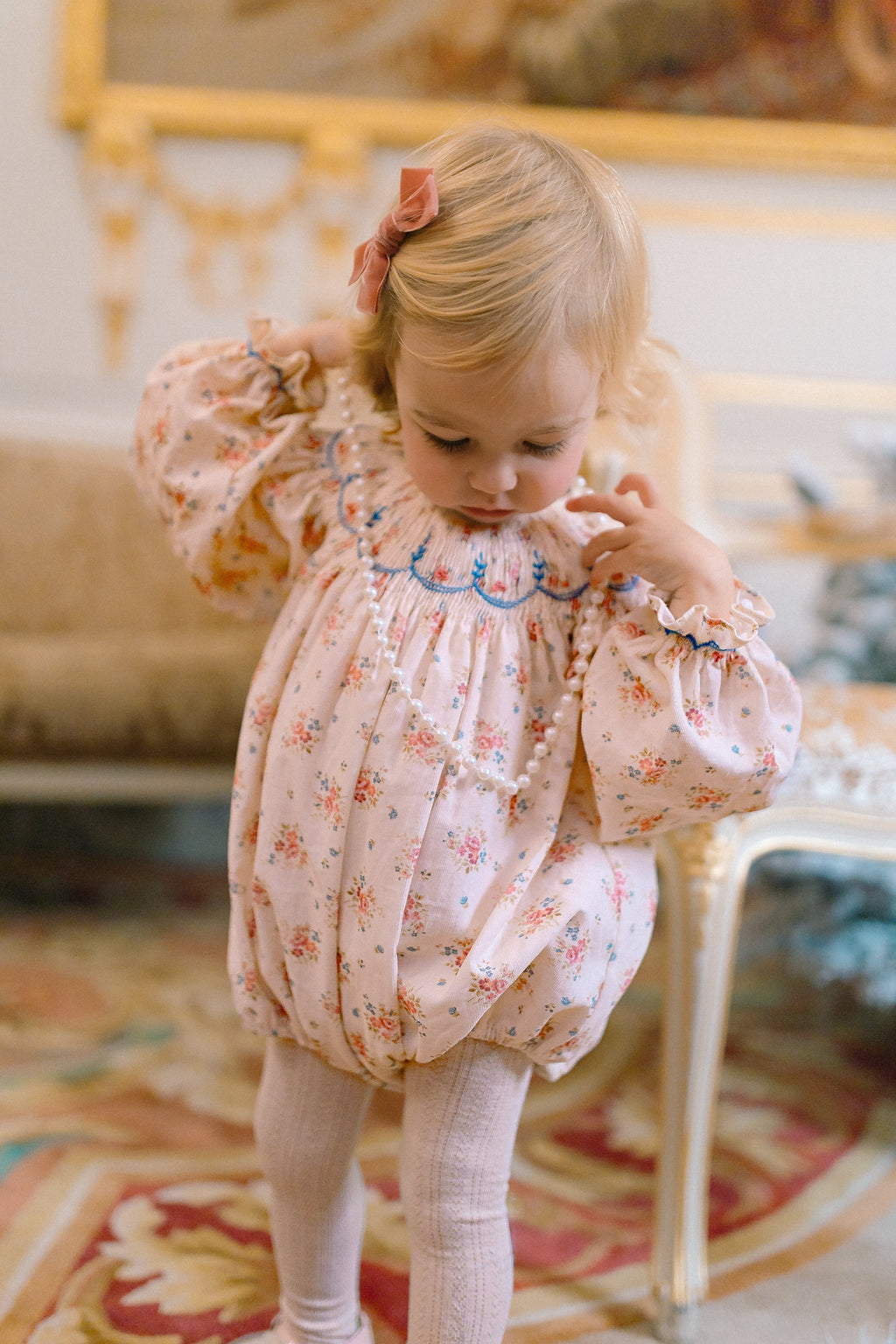 Agathe Floral Smocked Romper