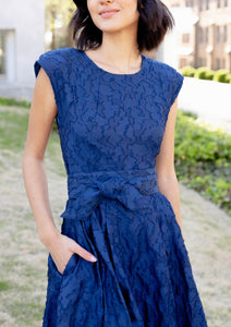 Olivia Dress in Navy Organza