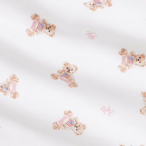 Long Sleeve Interlock Novelty Bear Graphic Set in White, Set of 3