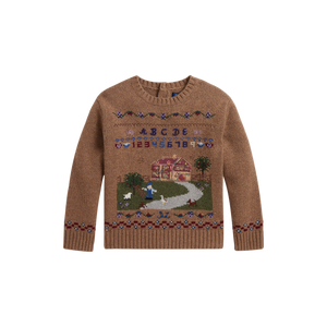 Girl's Long Sleeve Wool Blend Pullover Sweater