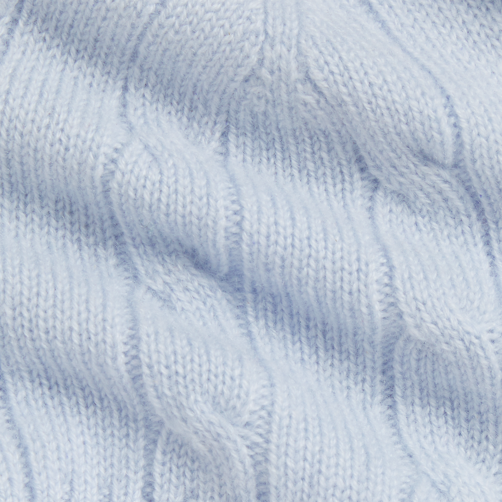 Cashmere Baby Hat with Bootie in Pearl Blue