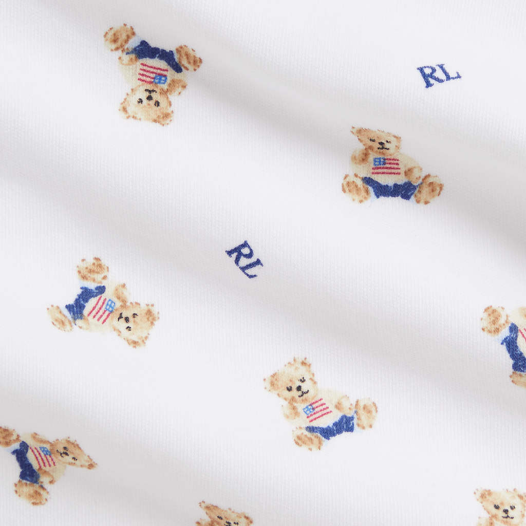 Long-Sleeve Interlock Novelty Bear Set in White Box Set, Set of 3