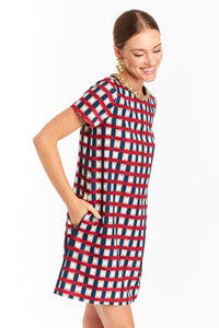 Ainslee Mini Dress in Midnight Gingham