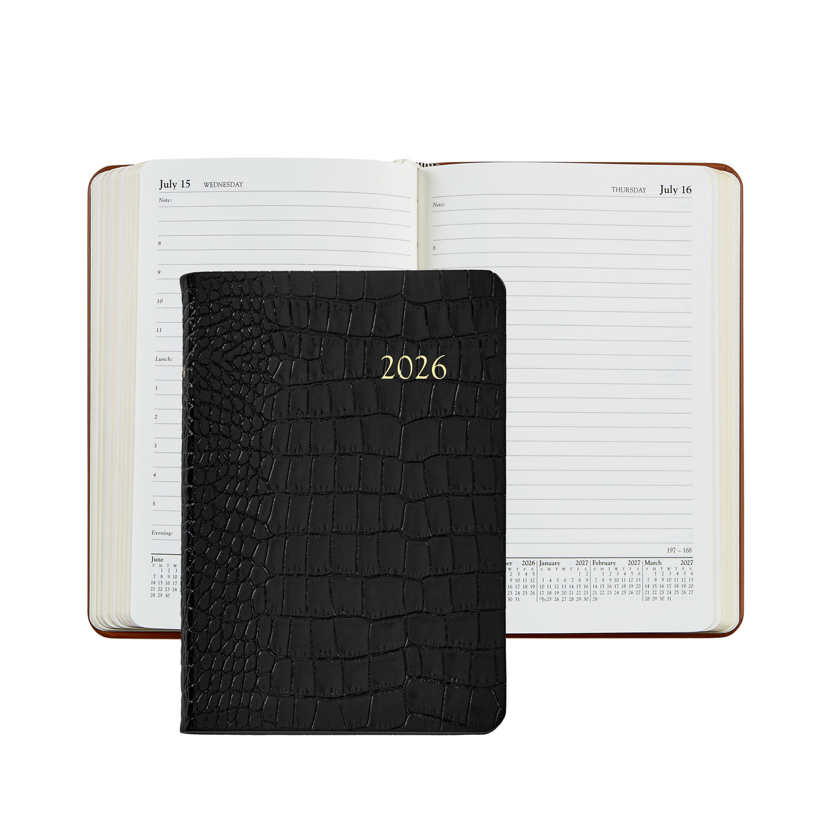 2026 Embossed Crocodile Leather Daily Journal