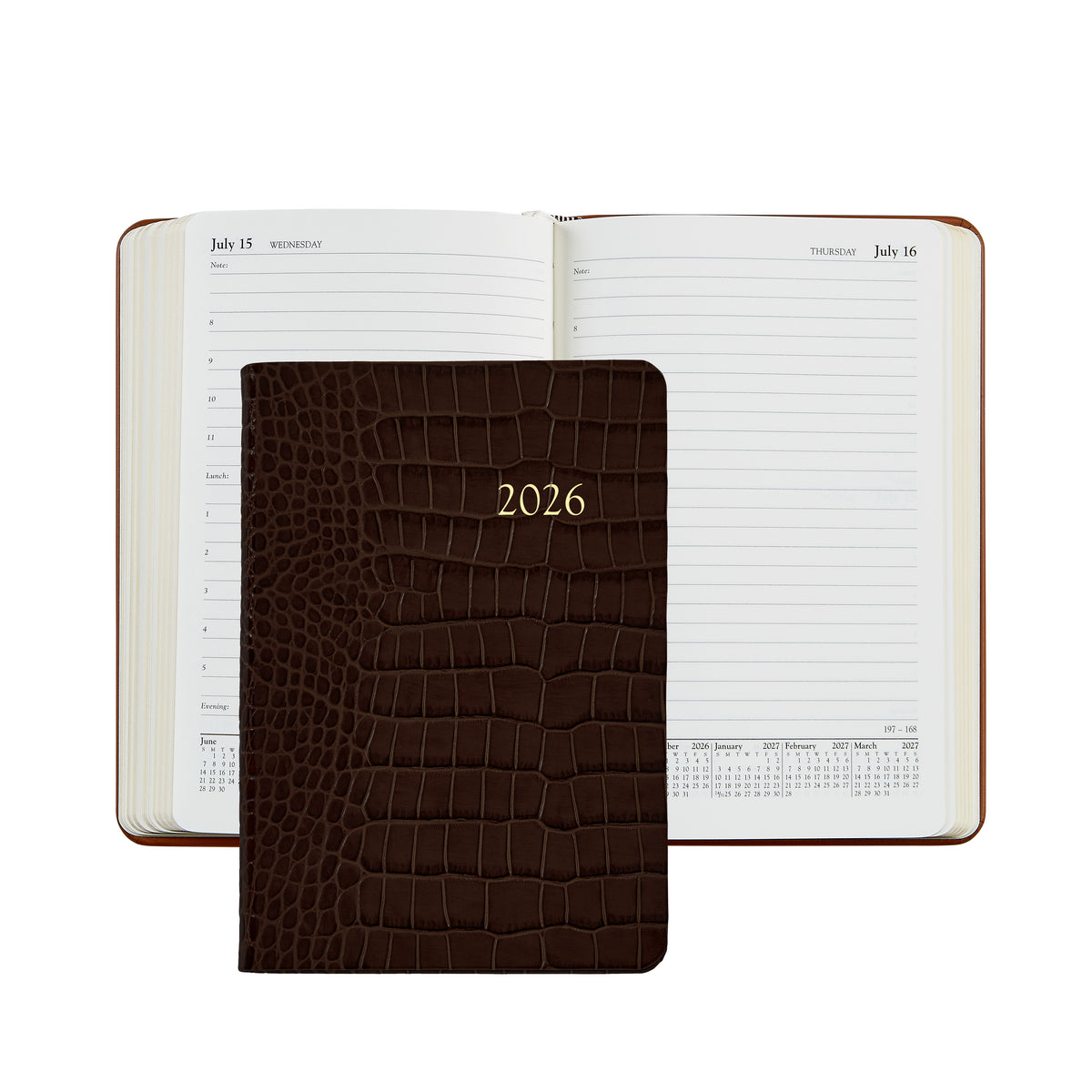 2026 Embossed Crocodile Leather Daily Journal
