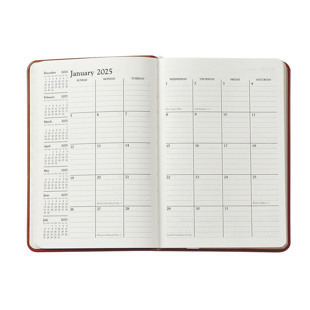 2026 Daily Journal in Beechwod Pebble Grain Leather