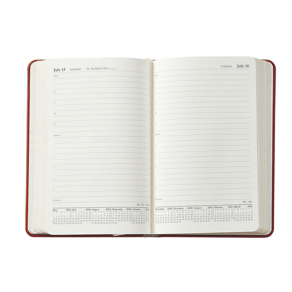 2026 Daily Journal in Blue Pebble Grain Leather