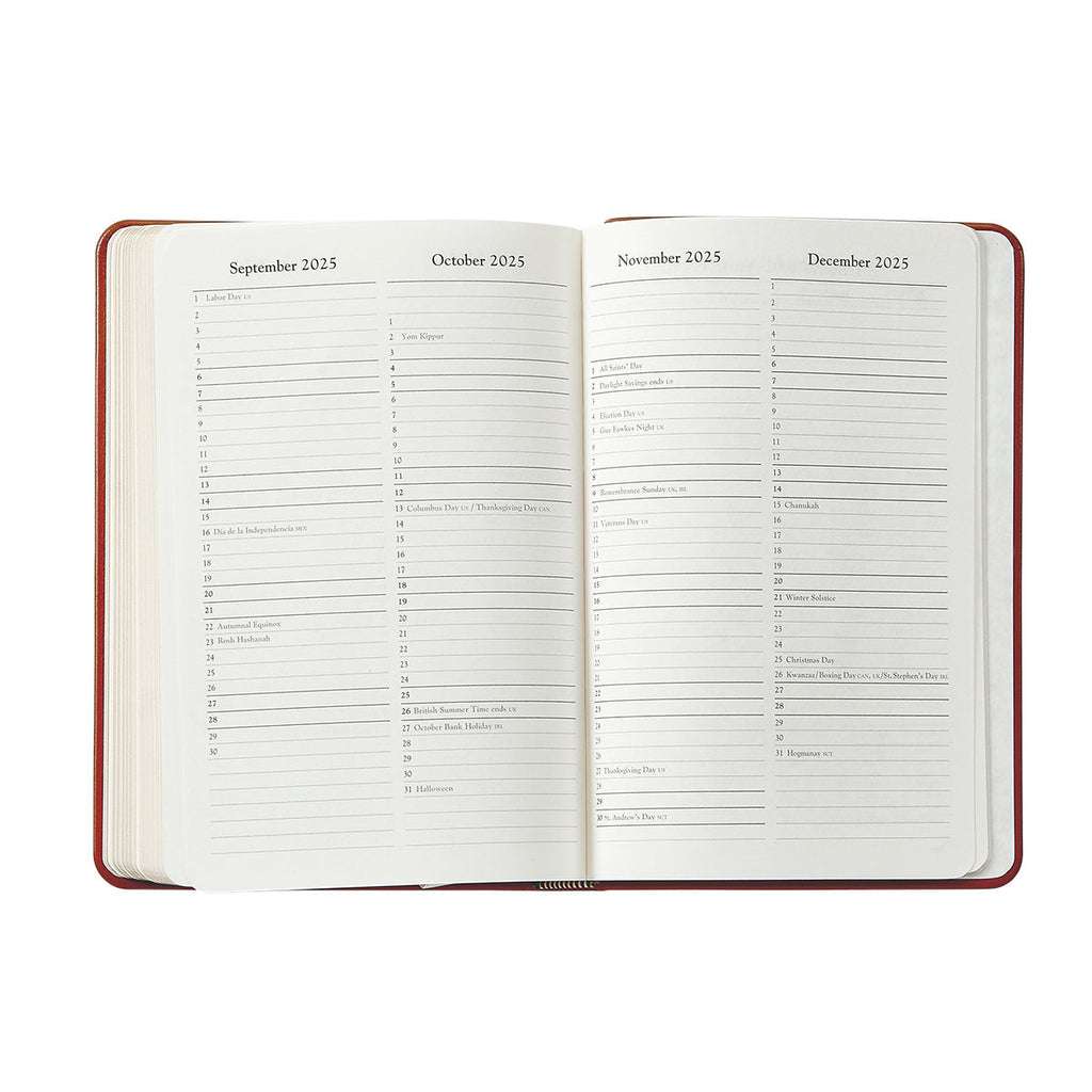 2026 Daily Journal in Brown Traditional Leather
