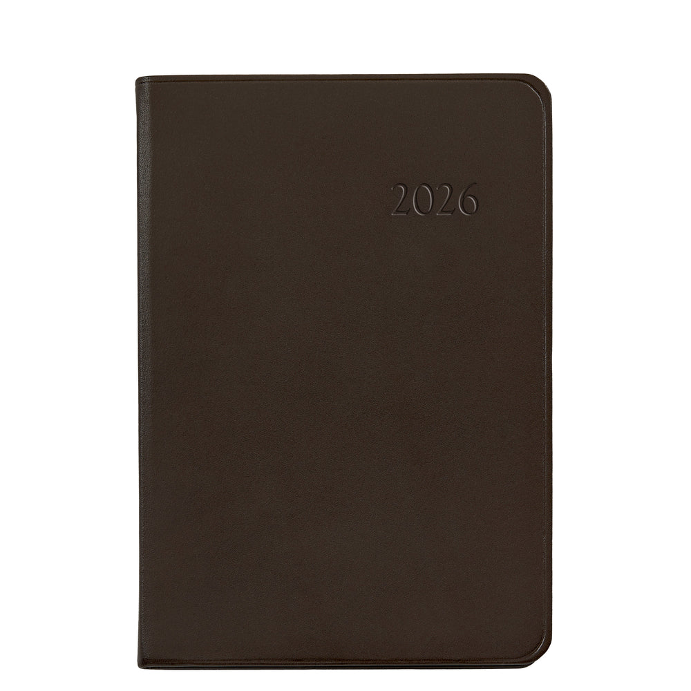 2026 Daily Journal in Brown Traditional Leather