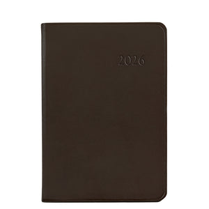 2026 Daily Journal in Brown Traditional Leather
