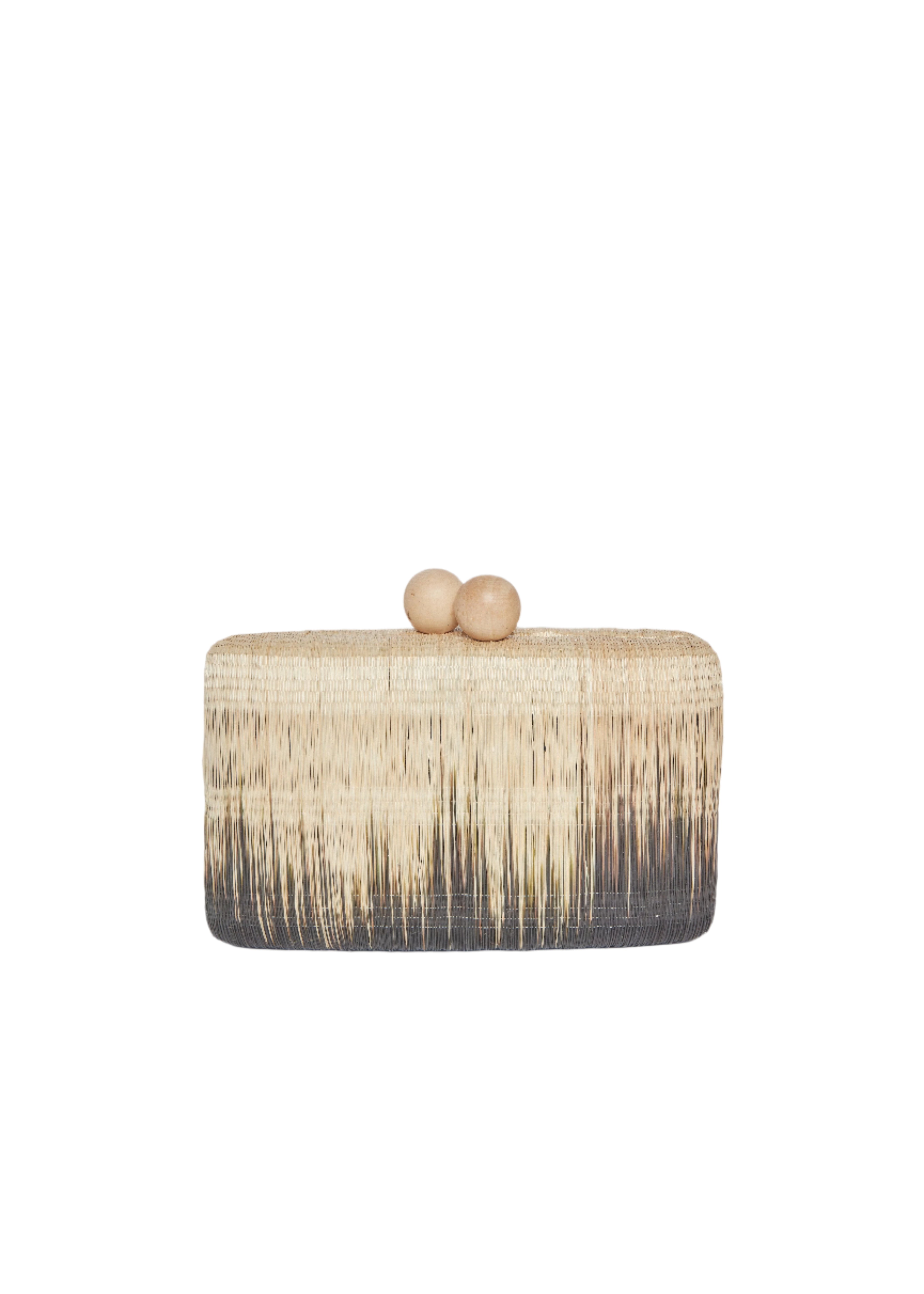 Akna Woven Ombre Straw Clutch Bag in Natural