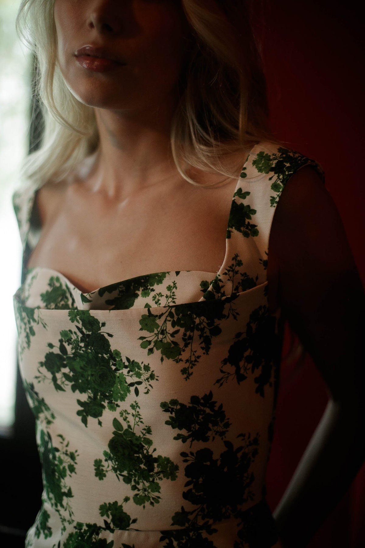 Celeste Top in Cream & Green Floral