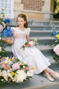 Alizee Cherry Ruffled Sleeve Empire Dress