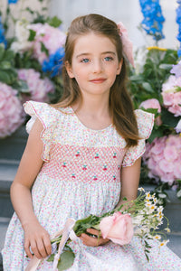 Alizee Cherry Ruffled Sleeve Empire Dress