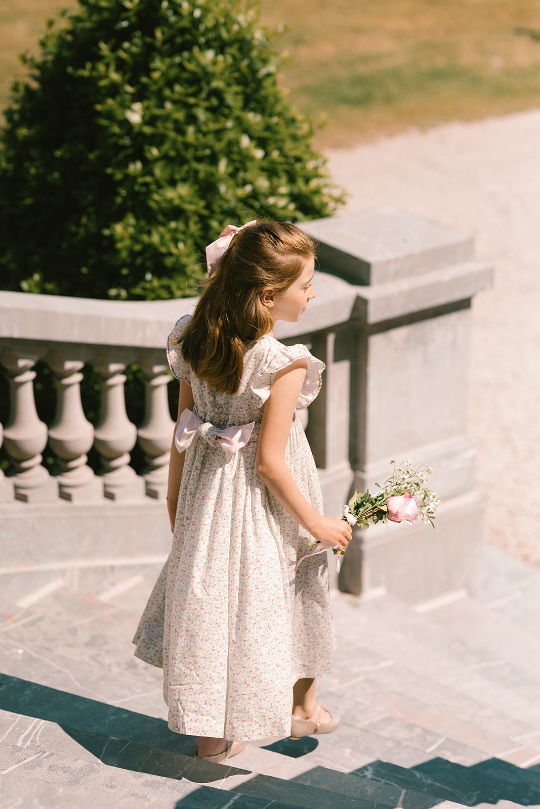 Alizee Cherry Ruffled Sleeve Empire Dress