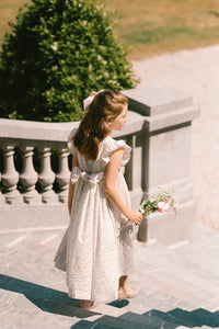 Alizee Cherry Ruffled Sleeve Empire Dress