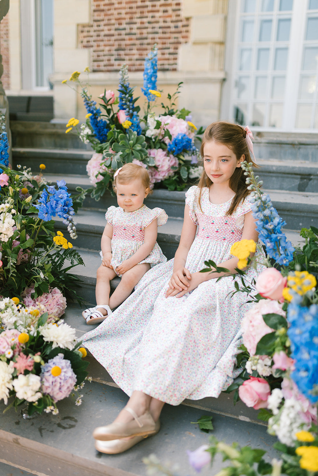 Alizee Cherry Ruffled Sleeve Empire Dress