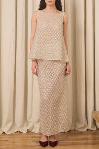 Amah Pencil Skirt in Crystal Lattice