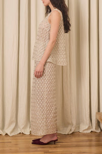 Amah Pencil Skirt in Crystal Lattice