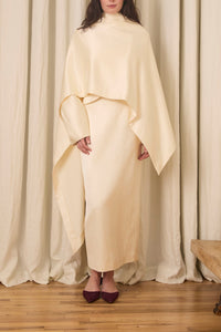 Amah Pencil Skirt in Fluid Satin