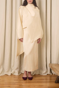 Amah Pencil Skirt in Fluid Satin