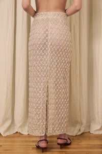 Amah Pencil Skirt in Crystal Lattice