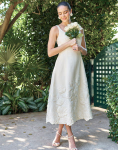 Amanda Midi Dress in Ivory