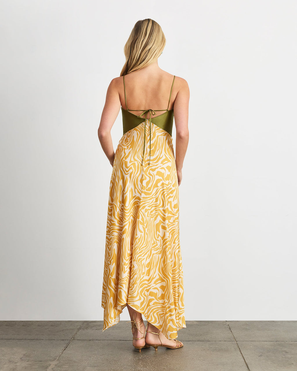 Amanda Dress in Ochre/Cream Multi