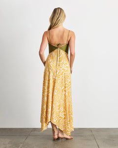 Amanda Dress in Ochre/Cream Multi