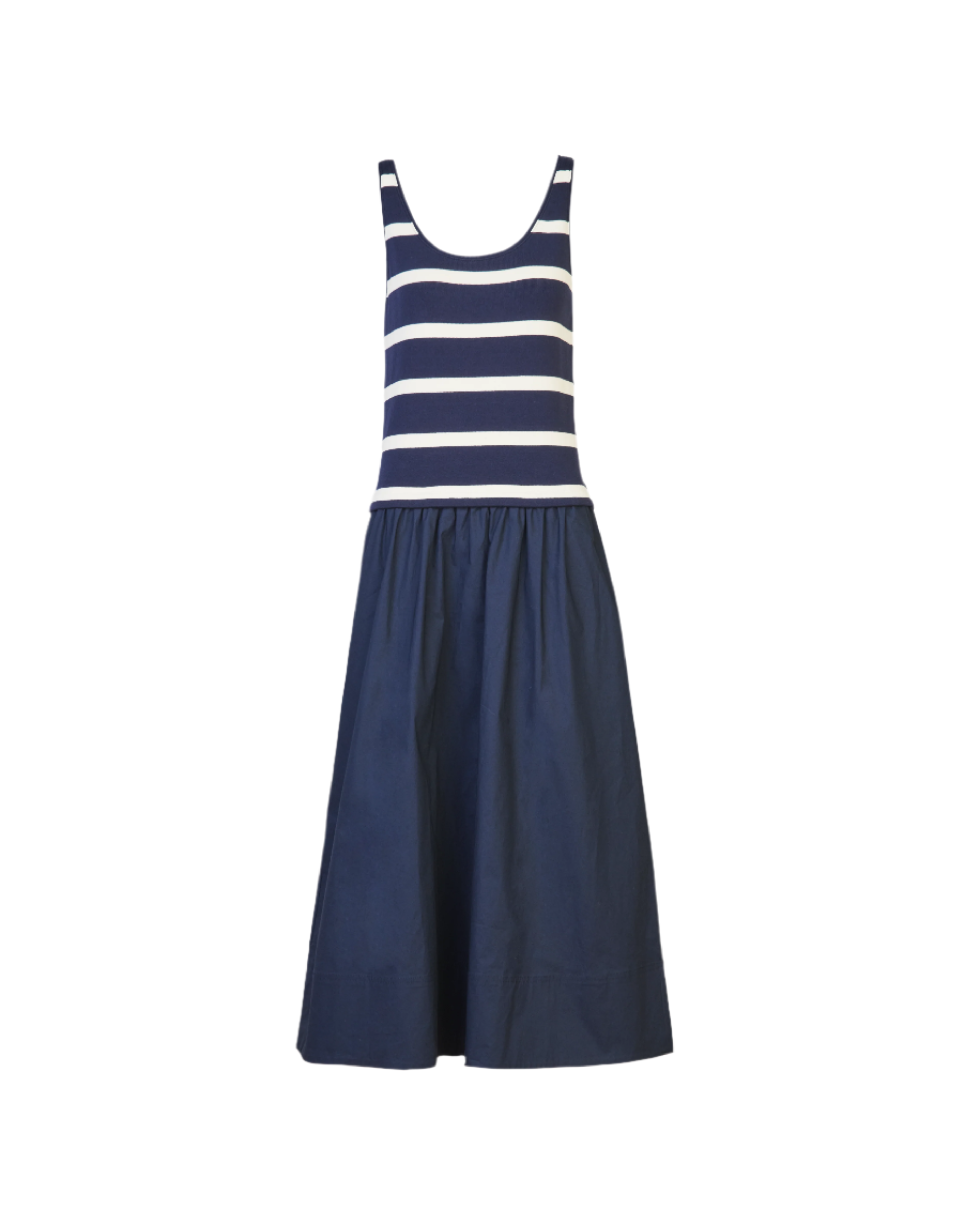 Amber Dress in Maritime Blue & Cream Stripe