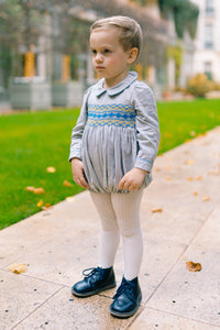 Ambre Flannel Grey Smocked Romper