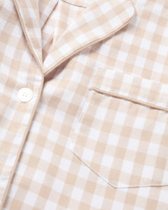 Men’s Twill Pajama Set in Camel Gingham