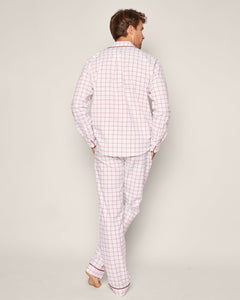 Men’s Twill Pajama Set in Garnet Tattersall