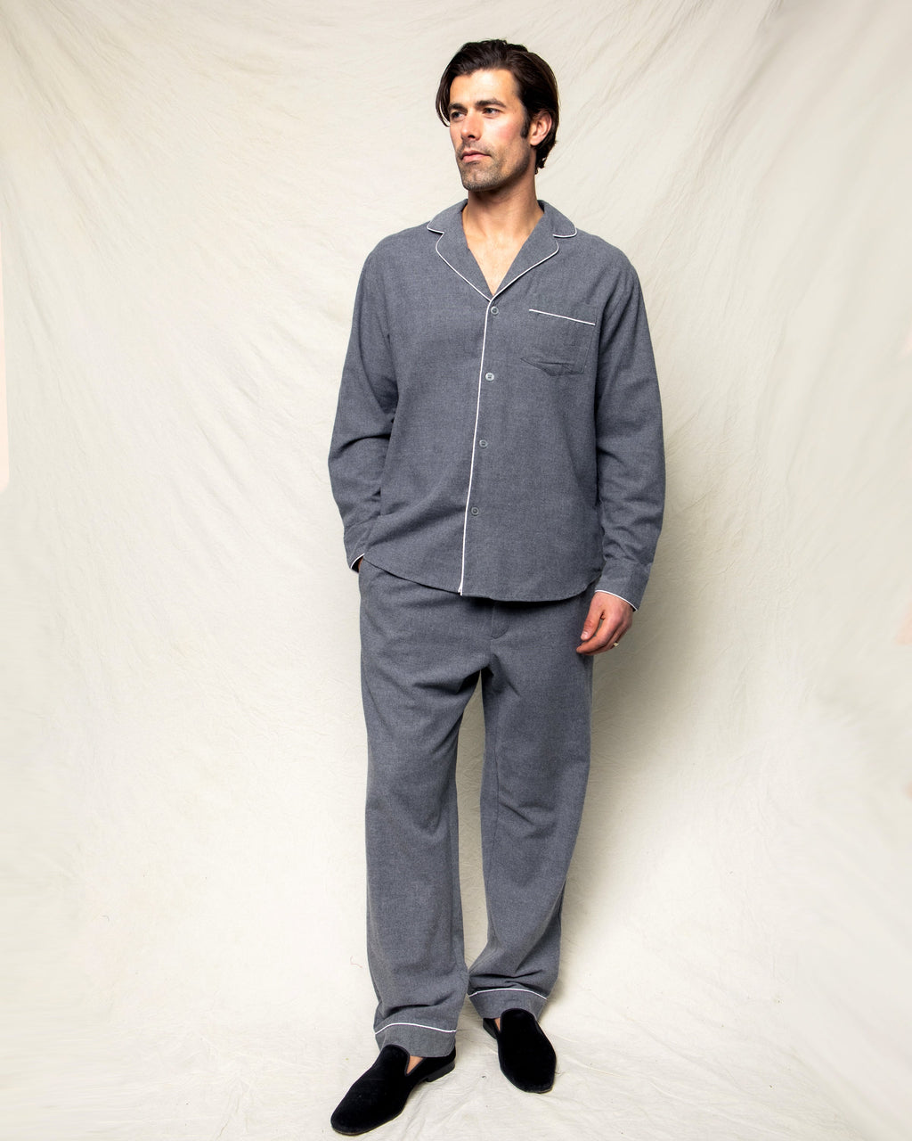 Men’s Flannel Pajama Set in Grey