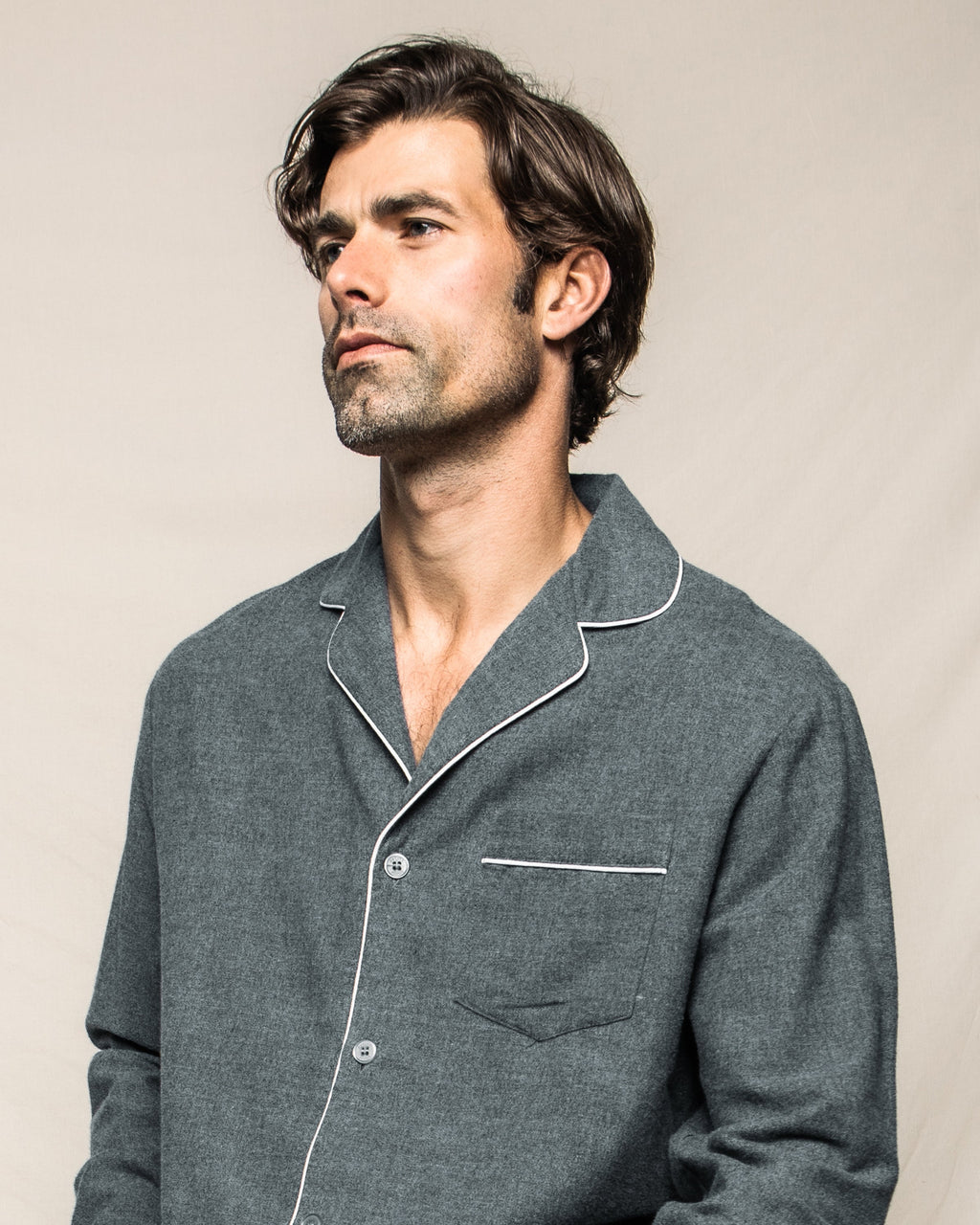 Men’s Flannel Pajama Set in Grey