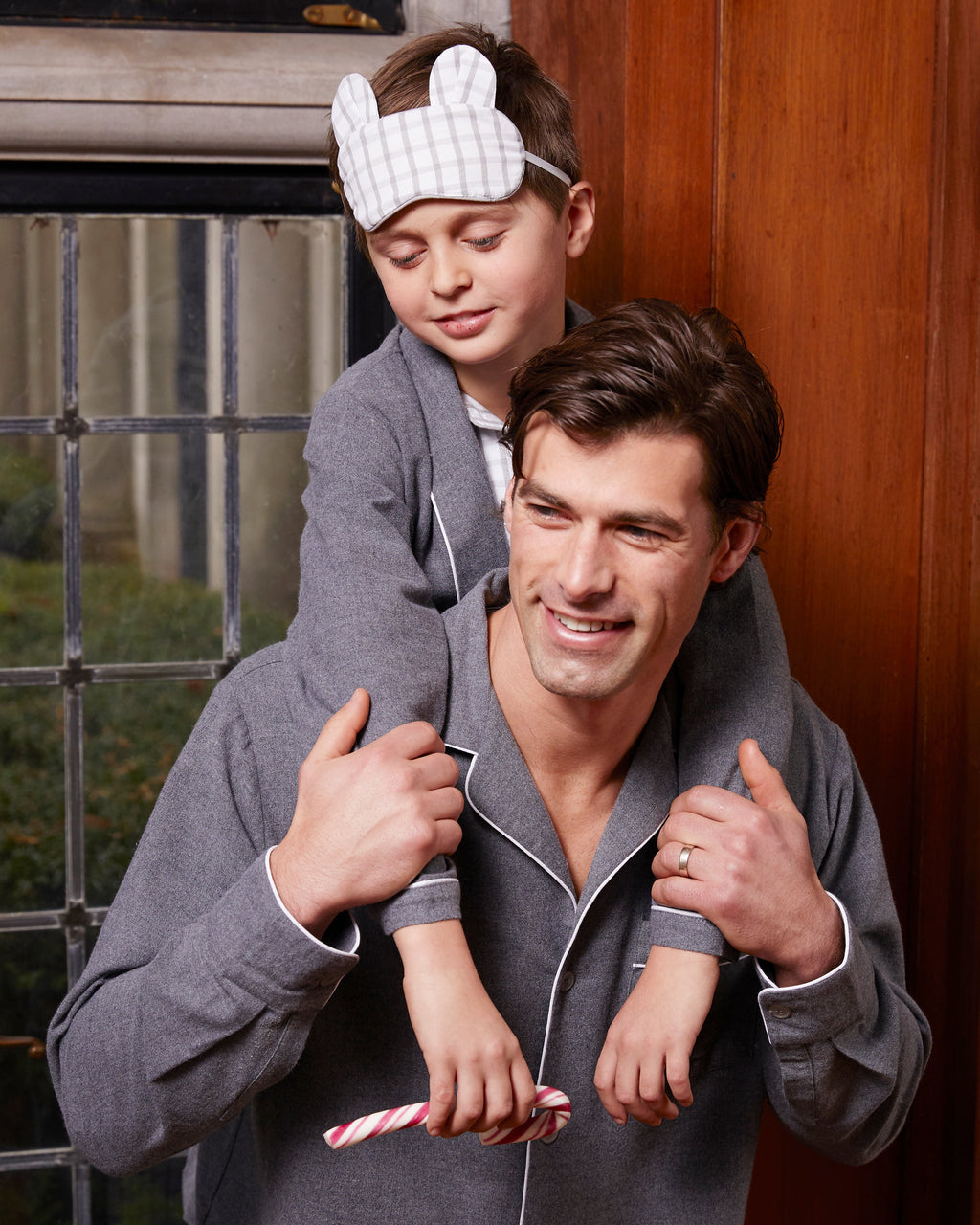 Men’s Flannel Pajama Set in Grey