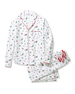 Men's Twill Pajama Set in Holiday Town