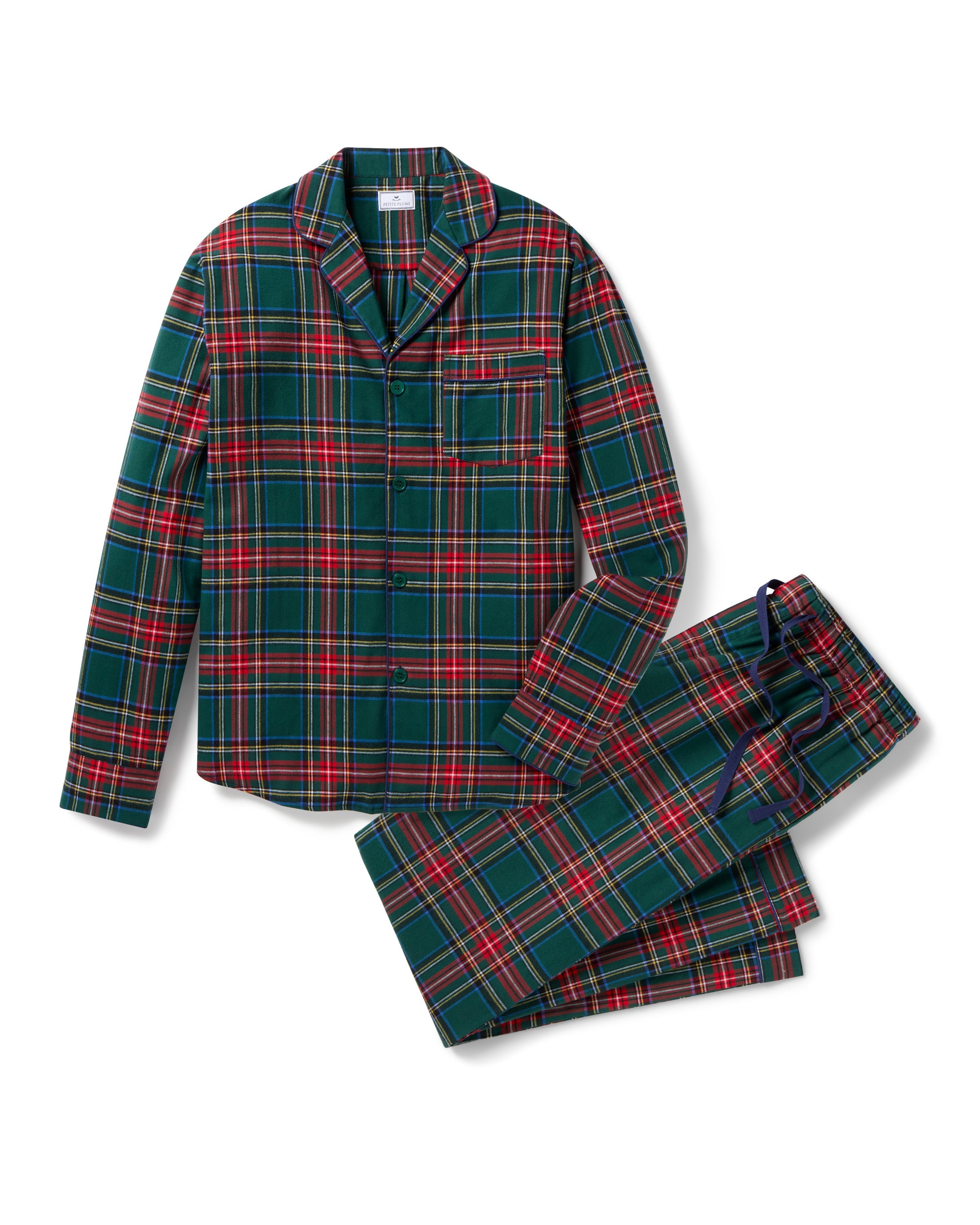 Men’s Brushed Twill Pajama Set in Kensington Tartan