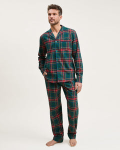 Men’s Brushed Twill Pajama Set in Kensington Tartan