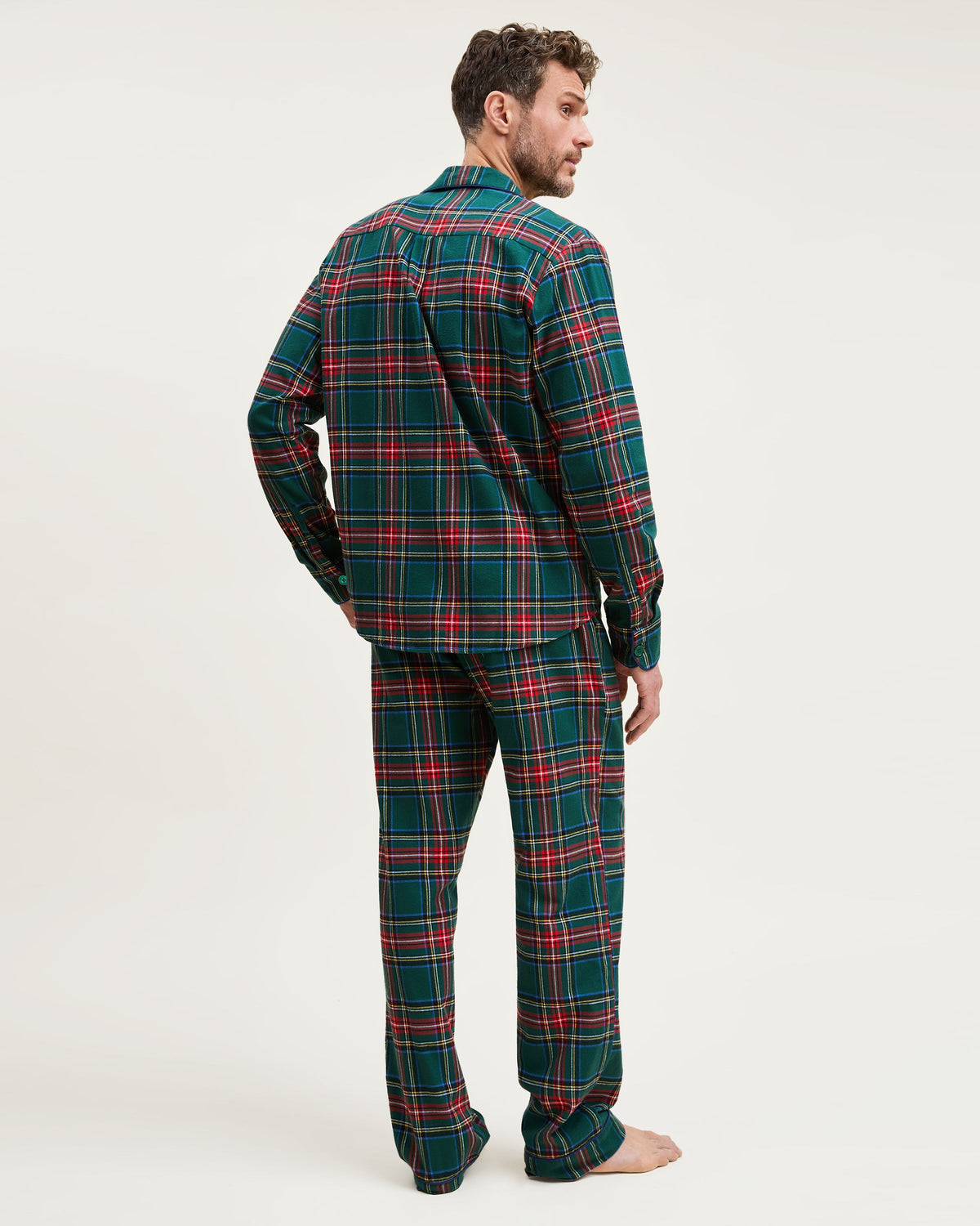 Men’s Brushed Twill Pajama Set in Kensington Tartan
