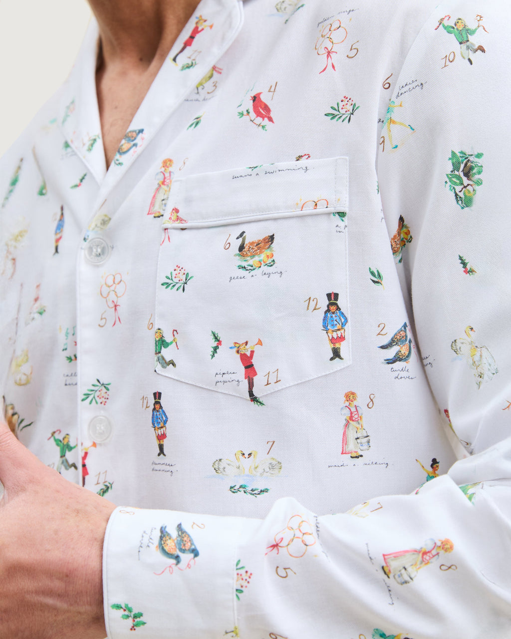 Men’s Twill Pajama Set in 12 Days of Christmas