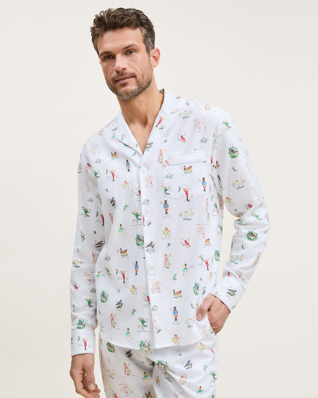 Men’s Twill Pajama Set in 12 Days of Christmas