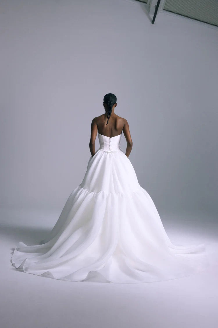 Toby Drop Waist Gown Silk White / 2