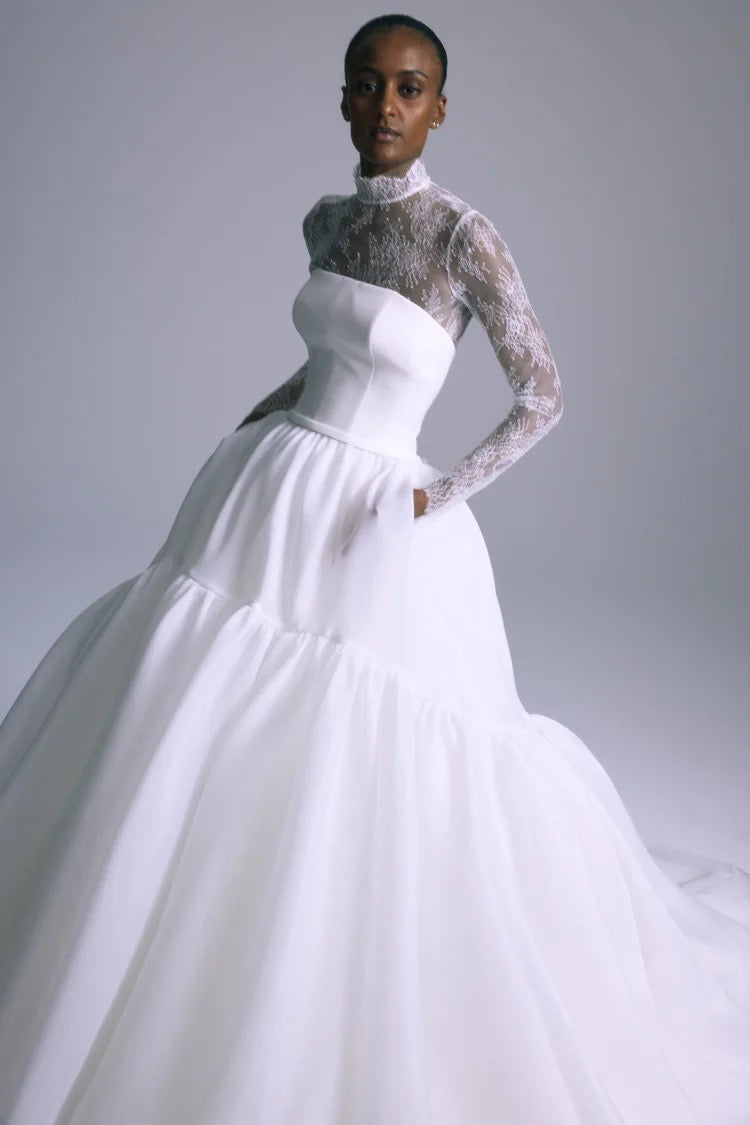 Toby Drop Waist Gown Silk White / 2