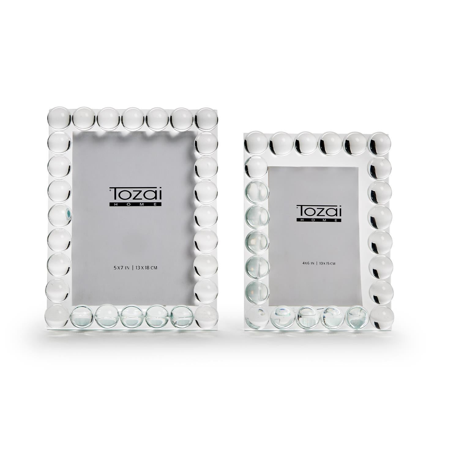 Bubbles Crystal Glass Photo Frame, Set of 2