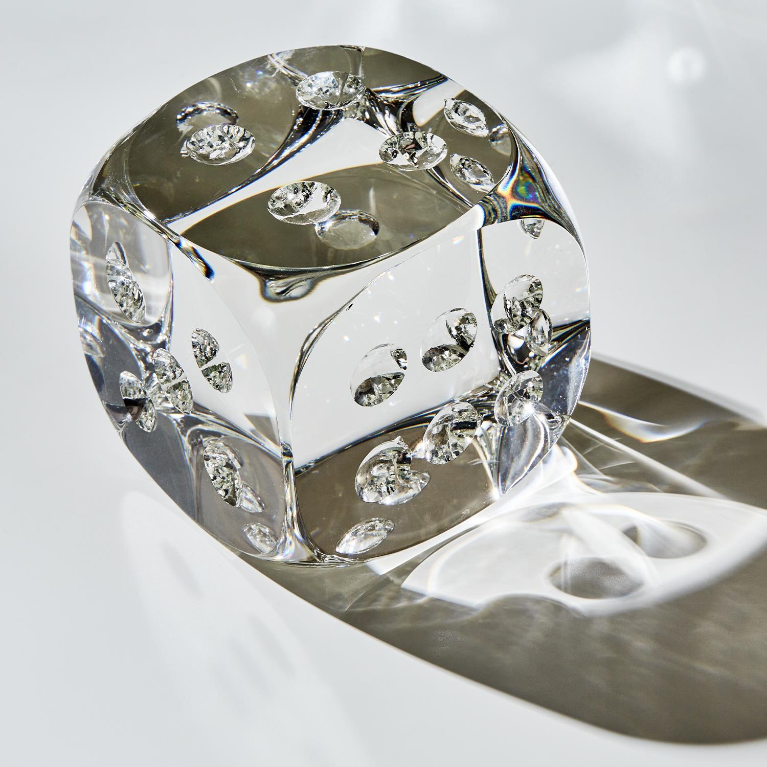 Crystal Dice Paperweight & Sculpture
